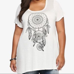 Torrid Dreamcatcher Crochet Back Tee